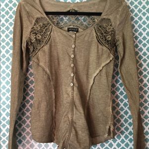 Venus Long Sleeve Sz. S with lace cut out.